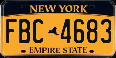 NY license plate FBC4683