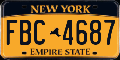 NY license plate FBC4687