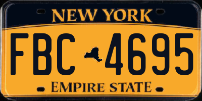 NY license plate FBC4695