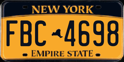 NY license plate FBC4698