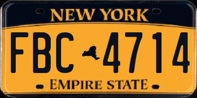 NY license plate FBC4714