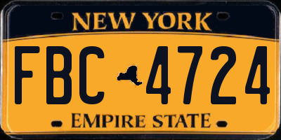NY license plate FBC4724