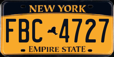 NY license plate FBC4727