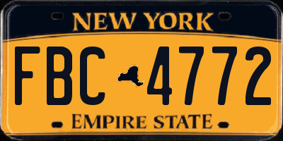 NY license plate FBC4772
