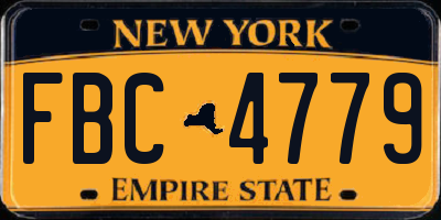 NY license plate FBC4779