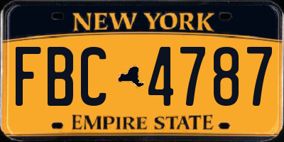 NY license plate FBC4787