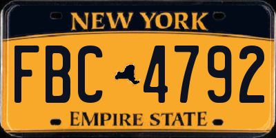 NY license plate FBC4792
