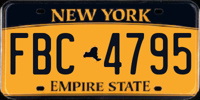 NY license plate FBC4795
