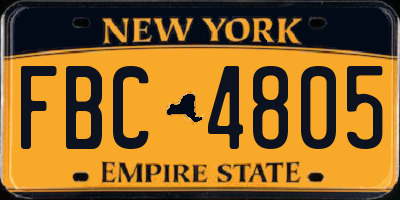 NY license plate FBC4805