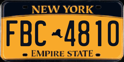 NY license plate FBC4810