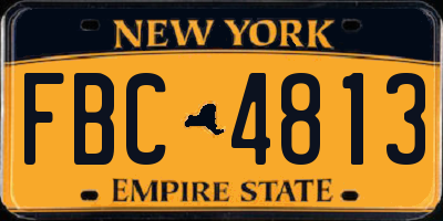 NY license plate FBC4813