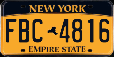 NY license plate FBC4816