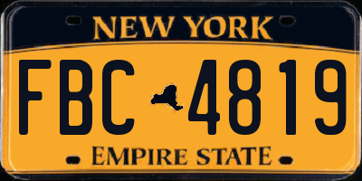 NY license plate FBC4819