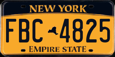 NY license plate FBC4825