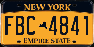 NY license plate FBC4841
