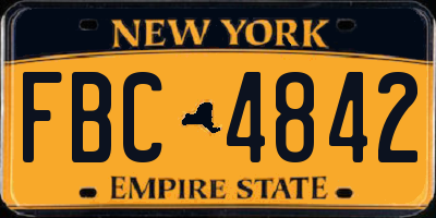 NY license plate FBC4842