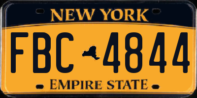 NY license plate FBC4844