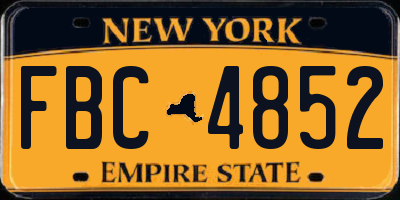 NY license plate FBC4852