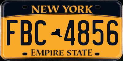 NY license plate FBC4856