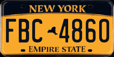 NY license plate FBC4860