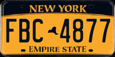 NY license plate FBC4877