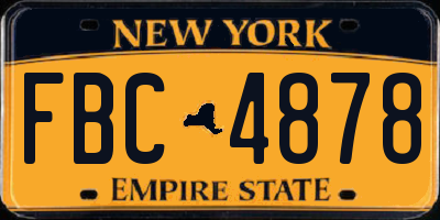 NY license plate FBC4878
