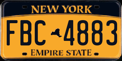 NY license plate FBC4883