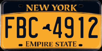 NY license plate FBC4912