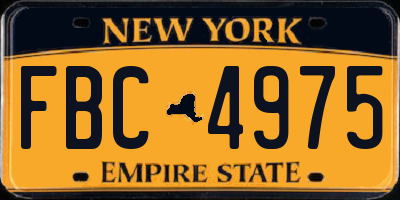 NY license plate FBC4975