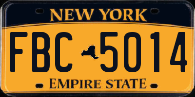 NY license plate FBC5014
