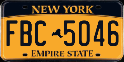 NY license plate FBC5046