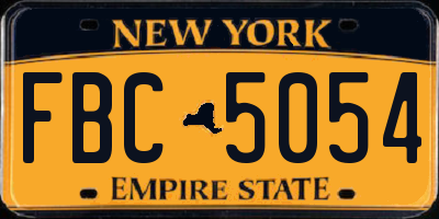 NY license plate FBC5054