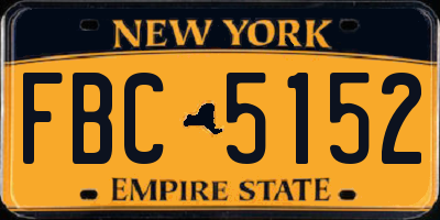 NY license plate FBC5152