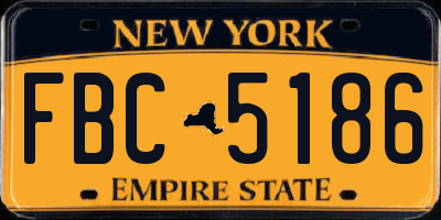 NY license plate FBC5186