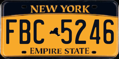 NY license plate FBC5246