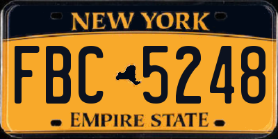 NY license plate FBC5248