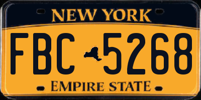 NY license plate FBC5268