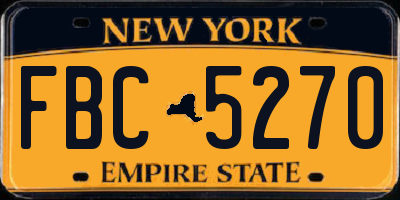 NY license plate FBC5270
