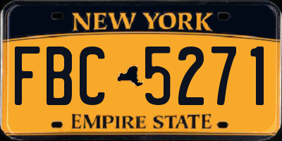 NY license plate FBC5271