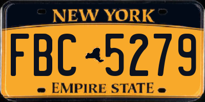 NY license plate FBC5279