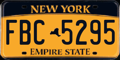 NY license plate FBC5295