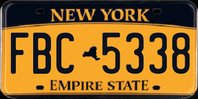 NY license plate FBC5338