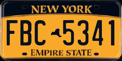 NY license plate FBC5341