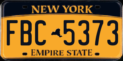 NY license plate FBC5373