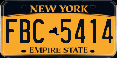 NY license plate FBC5414