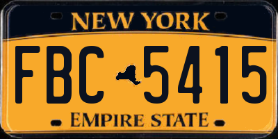 NY license plate FBC5415