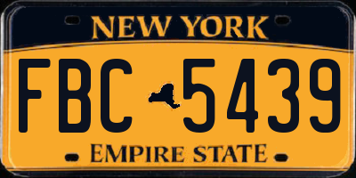 NY license plate FBC5439