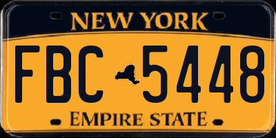 NY license plate FBC5448