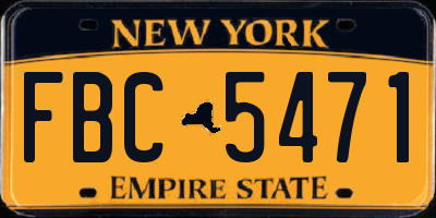NY license plate FBC5471