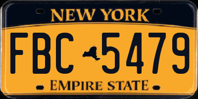 NY license plate FBC5479